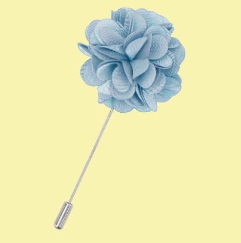 Image 0 of Dusty Blue Plain Satin Tie Pin Wedding Mens Lapel Pin Set Of Two