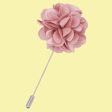 Image 0 of Dusty Pink Plain Satin Tie Pin Wedding Mens Lapel Pin Set Of Two