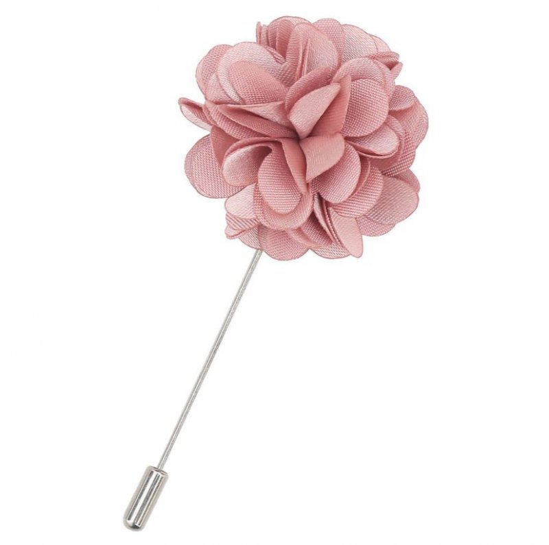 Image 1 of Dusty Pink Plain Satin Tie Pin Wedding Mens Lapel Pin Set Of Two