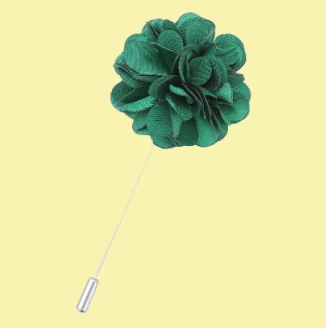 Image 0 of Emerald Green Plain Satin Tie Pin Wedding Mens Lapel Pin Set Of Two