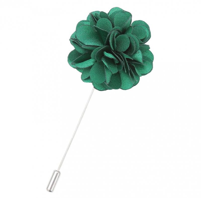 Image 1 of Emerald Green Plain Satin Tie Pin Wedding Mens Lapel Pin Set Of Two