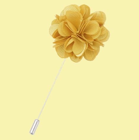 Image 0 of Gold Plain Satin Tie Pin Wedding Mens Lapel Pin Set Of Two