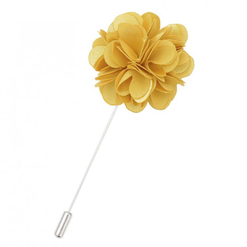 Image 1 of Gold Plain Satin Tie Pin Wedding Mens Lapel Pin Set Of Two