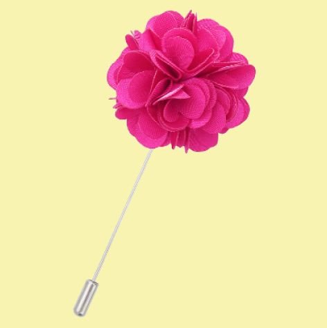 Image 0 of Hot Pink Plain Satin Tie Pin Wedding Mens Lapel Pin Set Of Two