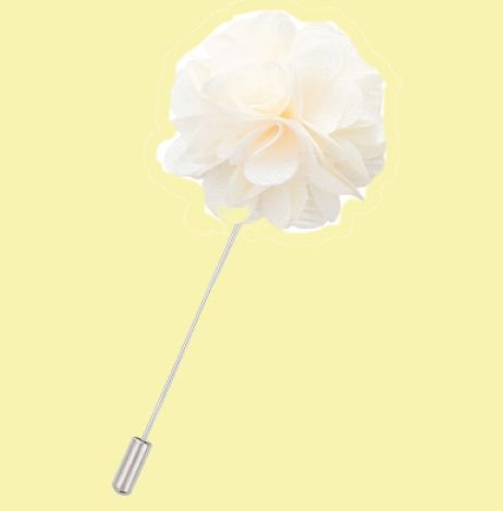 Image 0 of Ivory Plain Satin Tie Pin Wedding Mens Lapel Pin Set Of Two