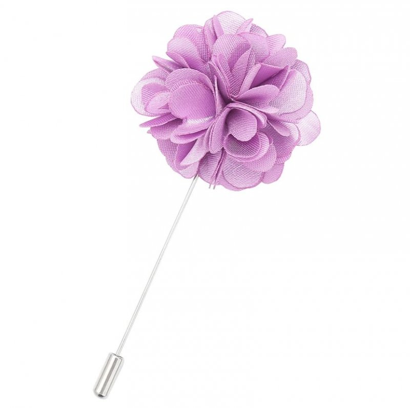 Image 1 of Lilac Plain Satin Tie Pin Wedding Mens Lapel Pin Set Of Two