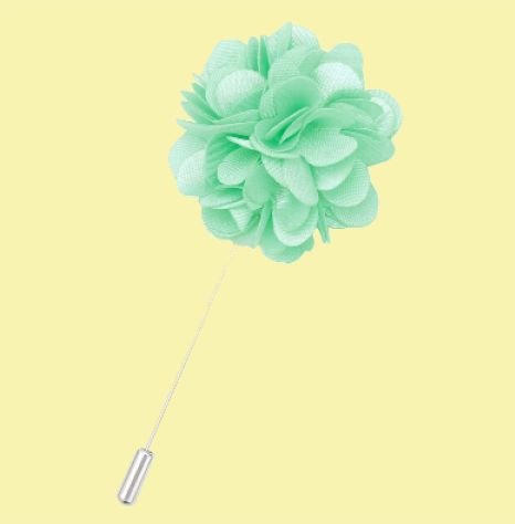 Image 0 of Mint Green Plain Satin Tie Pin Wedding Mens Lapel Pin Set Of Two