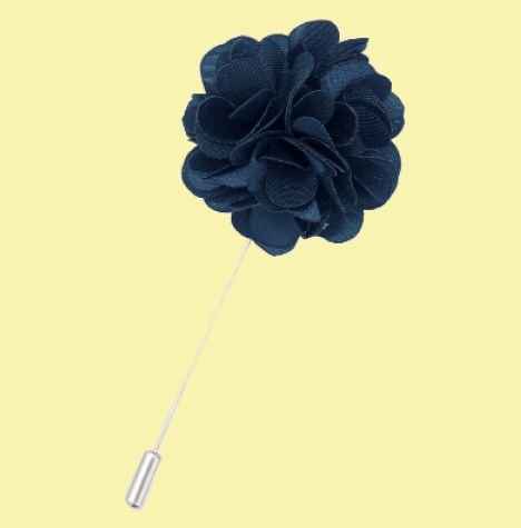 Image 0 of Navy Blue Plain Satin Tie Pin Wedding Mens Lapel Pin Set Of Two