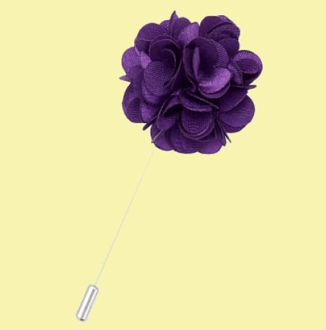 Image 0 of Purple Plain Satin Tie Pin Wedding Mens Lapel Pin Set Of Two