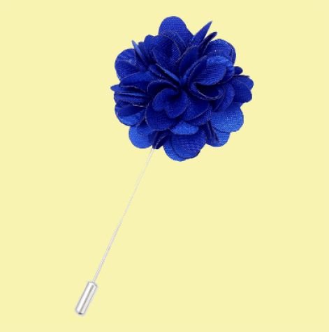 Image 0 of Royal Blue Plain Satin Tie Pin Wedding Mens Lapel Pin Set Of Two