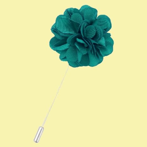 Image 0 of Teal Green Plain Satin Tie Pin Wedding Mens Lapel Pin Set Of Two