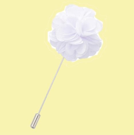 Image 0 of White Plain Satin Tie Pin Wedding Mens Lapel Pin Set Of Two