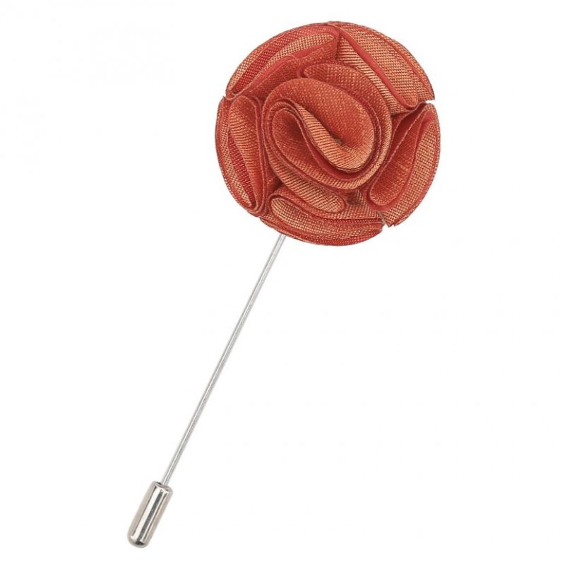 Image 1 of Copper Plain Shantung Tie Pin Wedding Mens Lapel Pin Set Of Two