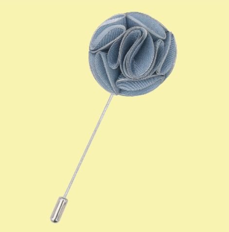 Image 0 of Dusty Blue Plain Shantung Tie Pin Wedding Mens Lapel Pin Set Of Two