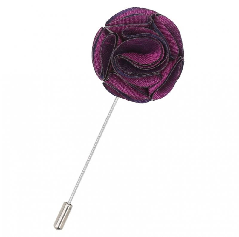 Image 1 of Orchid Plain Shantung Tie Pin Wedding Mens Lapel Pin Set Of Two