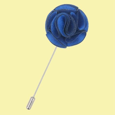 Image 0 of Royal Blue Plain Shantung Tie Pin Wedding Mens Lapel Pin Set Of Two