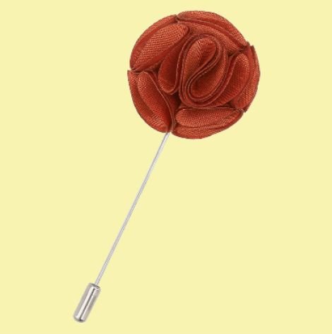 Image 0 of Rust Plain Shantung Tie Pin Wedding Mens Lapel Pin Set Of Two
