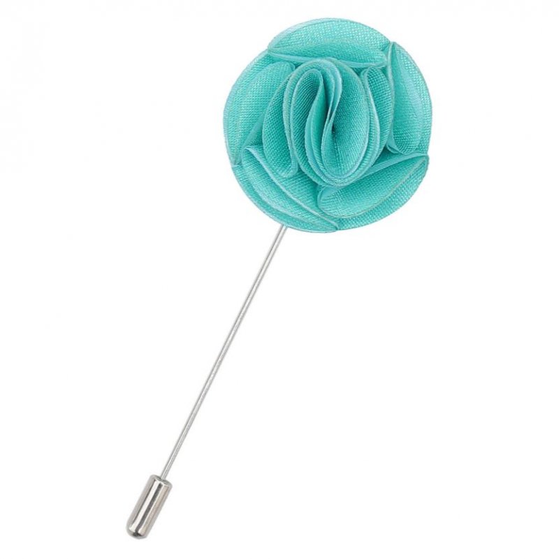 Image 1 of Tiffany Green Plain Shantung Tie Pin Wedding Mens Lapel Pin Set Of Two