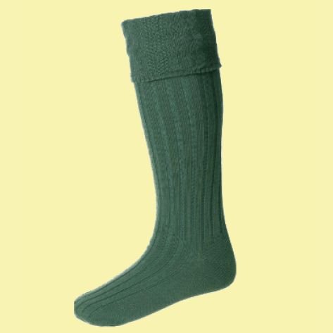 Image 0 of Ancient Green Wool Blend Glenmore Full Length Mens Kilt Hose Highland Socks