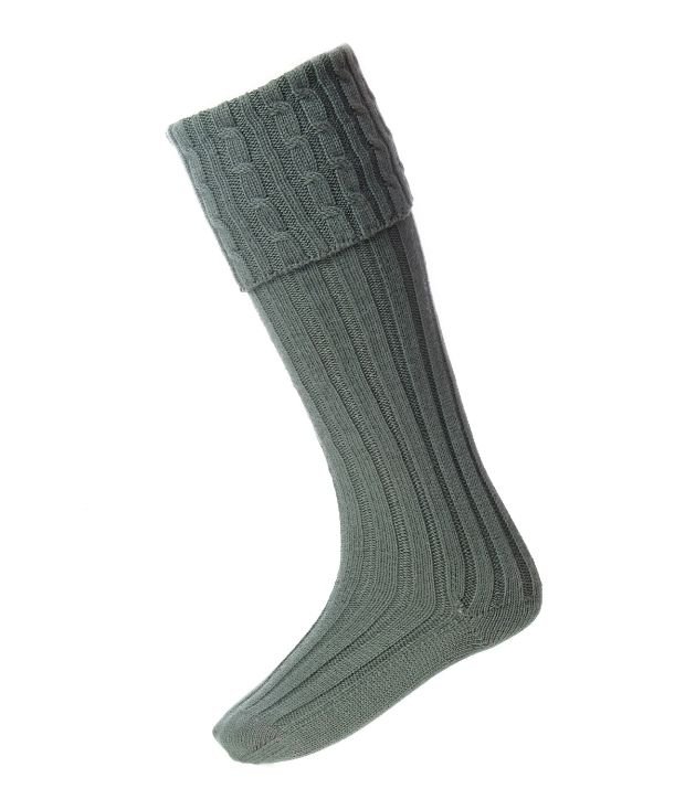 Image 1 of Ancient Green Wool Blend Harris Full Length Mens Kilt Hose Highland Socks