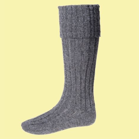 Image 0 of Gunmetal Wool Blend Hebridean Full Length Mens Kilt Hose Highland Socks