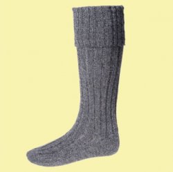 Gunmetal Wool Blend Hebridean Full Length Mens Kilt Hose Highland Socks