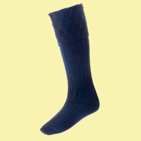 Image 0 of Navy Blue Wool Blend Lewis Full Length Mens Kilt Hose Highland Socks