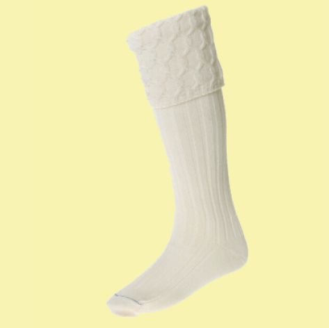 Image 0 of Ecru Wool Blend Lewis Full Length Mens Kilt Hose Highland Socks