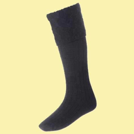 Image 0 of Charcoal Wool Blend Lewis Full Length Mens Kilt Hose Highland Socks