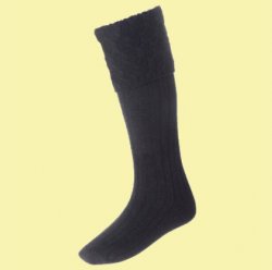 Charcoal Wool Blend Lewis Full Length Mens Kilt Hose Highland Socks