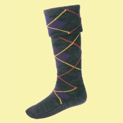 Image 0 of Clansman Hunting Scott Wool Full Length Mens Kilt Hose Highland Socks
