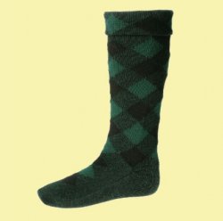 Blackwatch Diced Wool Full Length Mens Kilt Hose Highland Socks