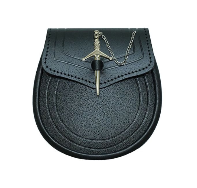 Image 1 of All Day Casual Sporting Claymore Sword Simple Leather Mens Sporran 