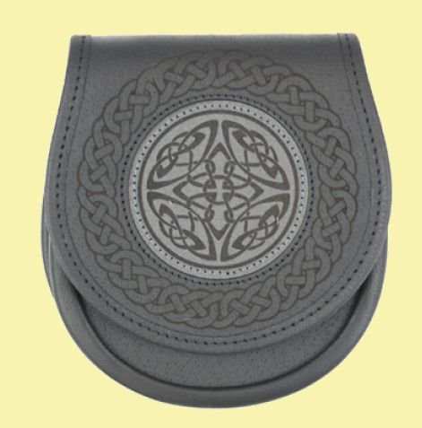 Image 0 of Jacobite Casual Celtic Etched Belted Simple Leather Mens Sporran 