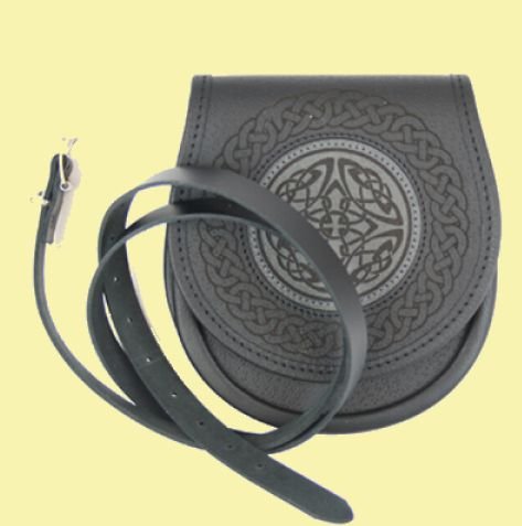Image 2 of Jacobite Casual Celtic Etched Belted Simple Leather Mens Sporran 