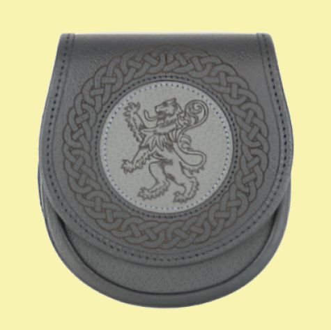 Image 0 of Jacobite Casual Lion Rampant Etched Belted Simple Leather Mens Sporran 