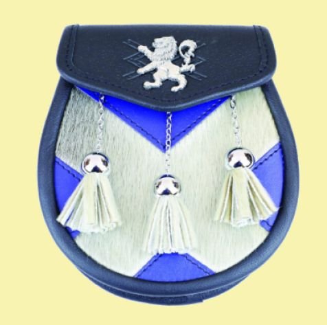 Image 0 of Sporting Saltire Lion Rampant Chain Tassels Semi-Formal Leather Mens Sporran 
