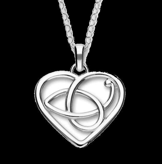 Image 0 of Celtic Heart Knotwork Love Sterling Silver Pendant
