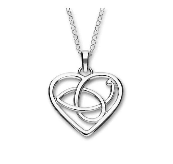 Image 1 of Celtic Heart Knotwork Love Sterling Silver Pendant