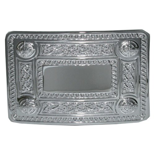 Image 1 of Celtic Knotwork Chrome Finish Mens Stylish Pewter Kilt Belt Buckle