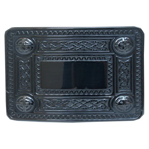 Image 1 of Celtic Knotwork Black Finish Mens Stylish Pewter Kilt Belt Buckle