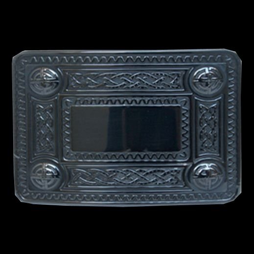 Image 0 of Celtic Knotwork Black Finish Mens Stylish Pewter Kilt Belt Buckle