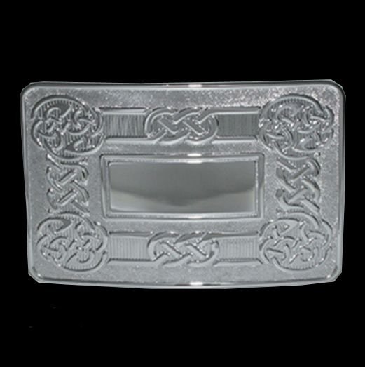 Image 0 of Celtic Swirl Knotwork Chrome Finish Mens Stylish Pewter Kilt Belt Buckle