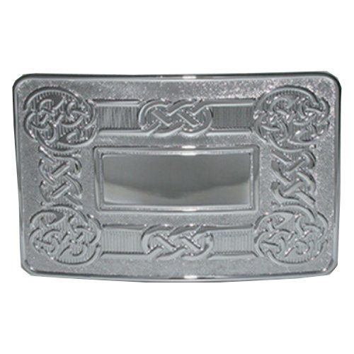 Image 1 of Celtic Swirl Knotwork Chrome Finish Mens Stylish Pewter Kilt Belt Buckle