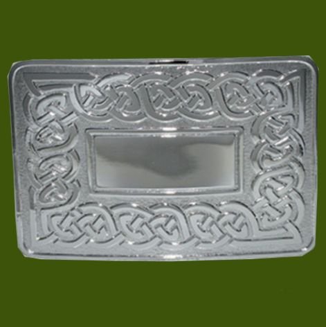 Image 0 of Celtic Link Knotwork Chrome Finish Mens Stylish Pewter Kilt Belt Buckle