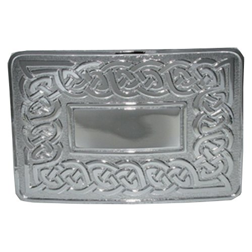 Image 1 of Celtic Link Knotwork Chrome Finish Mens Stylish Pewter Kilt Belt Buckle
