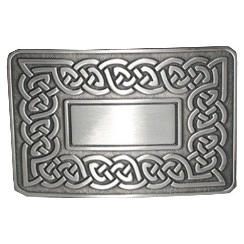 Image 1 of Celtic Link Knotwork Antique Silver Finish Mens Stylish Pewter Kilt Belt Buckle