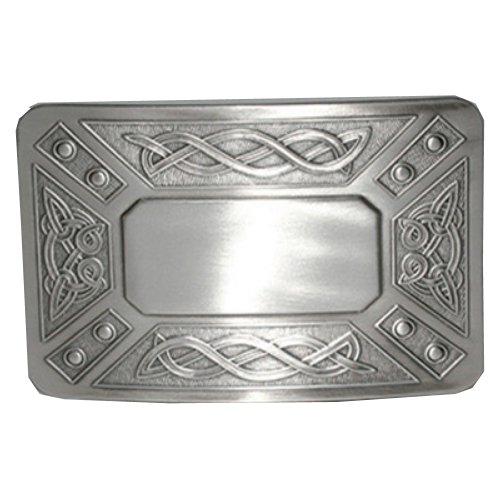 Image 1 of Celtic Dress Knotwork Antique Silver Finish Mens Stylish Pewter Kilt Belt Buckle