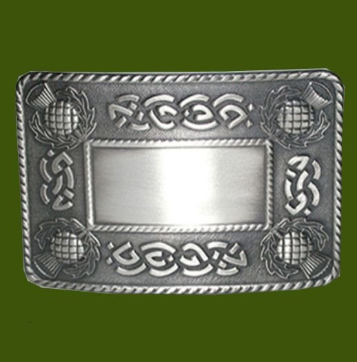 Image 0 of Celtic Thistle Knotwork Antique Finish Mens Stylish Pewter Kilt Belt Buckle