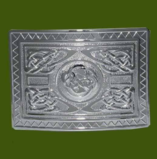 Image 0 of Highland Swirl Knotwork Chrome Finish Mens Stylish Pewter Kilt Belt Buckle